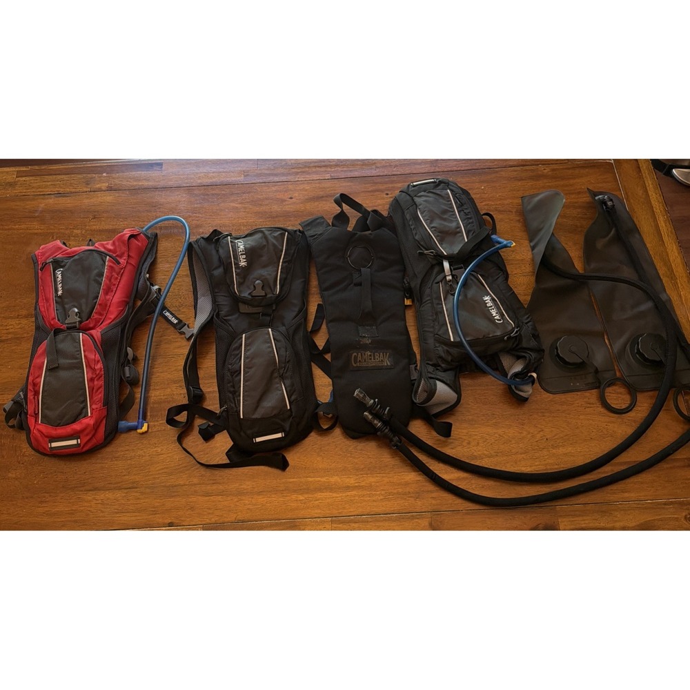 Camelbak Lot of 4 HAWG & Rogue Gray Black Red Hydration BackPack Hike Camp Bags
